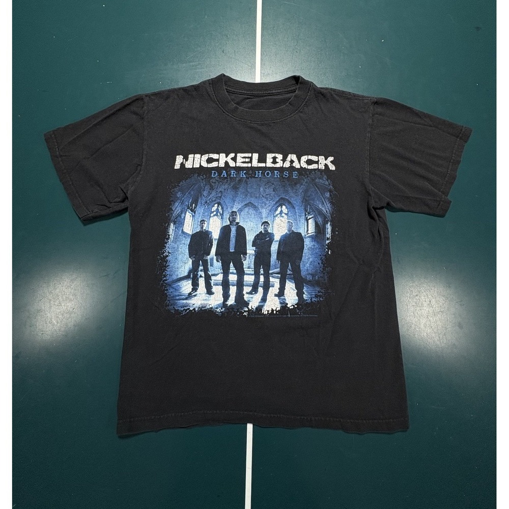 Vintage Nickelback Dark Horse Tour T-Shirt Men's Medium 2009 Band Tee Black
